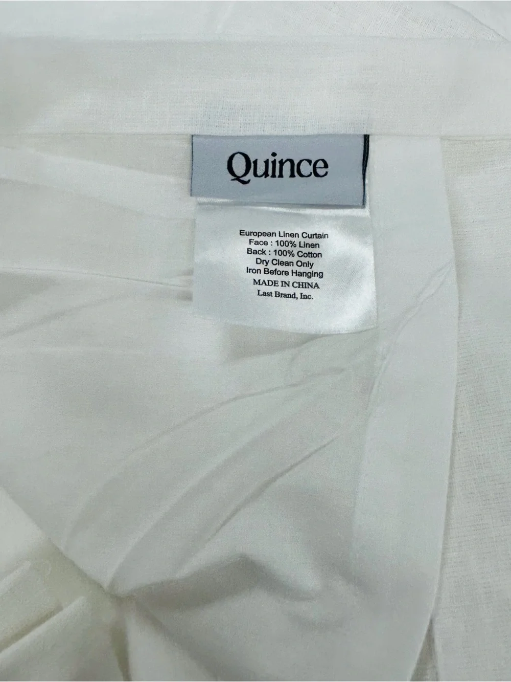 NWT QUINCE Set Of 2 48x96 European Linen Curtains White 8810